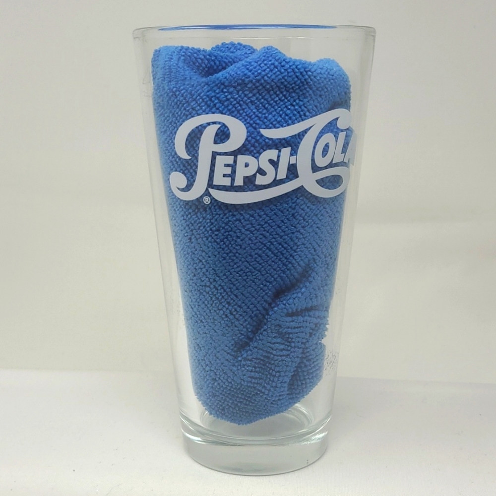 PEPSI-COLA VTG SODA FOUNTAIN HEAVY DRINKING GLASS (1940-1950 LOGO)